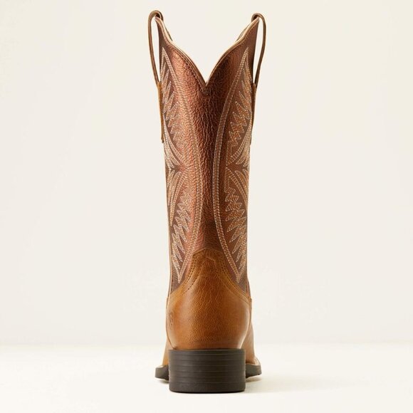 Women's Round  Up Ruidoso Western Boot PEARL BURNISHED CHESTNUT Size 9 B - Picture 3 of 11
